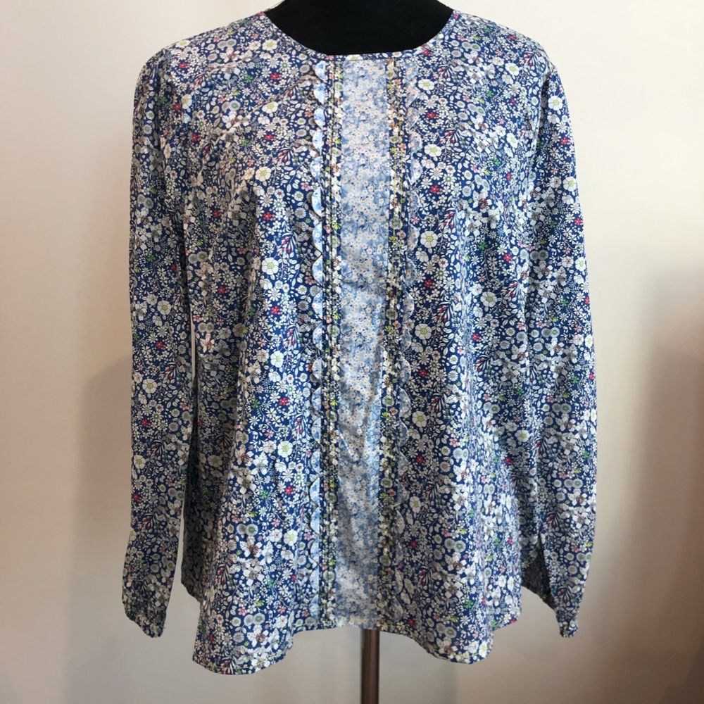 Floral Blue Women's Top